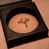 Jeweled Drop Raised Nipple Bar
