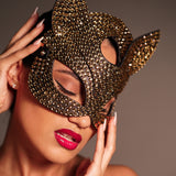 GOLD Midnight Disco Cat Mask (FULL)