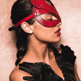 Snake Skin Cat Mask - Red