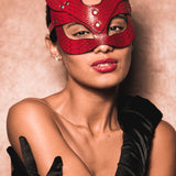 Snake Skin Cat Mask - Red