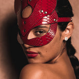 Snake Skin Cat Mask - Red