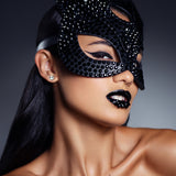 BLACK Midnight Disco Cat Mask (FULL)