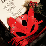 Red Cat Woman Mask & Red Whip Set